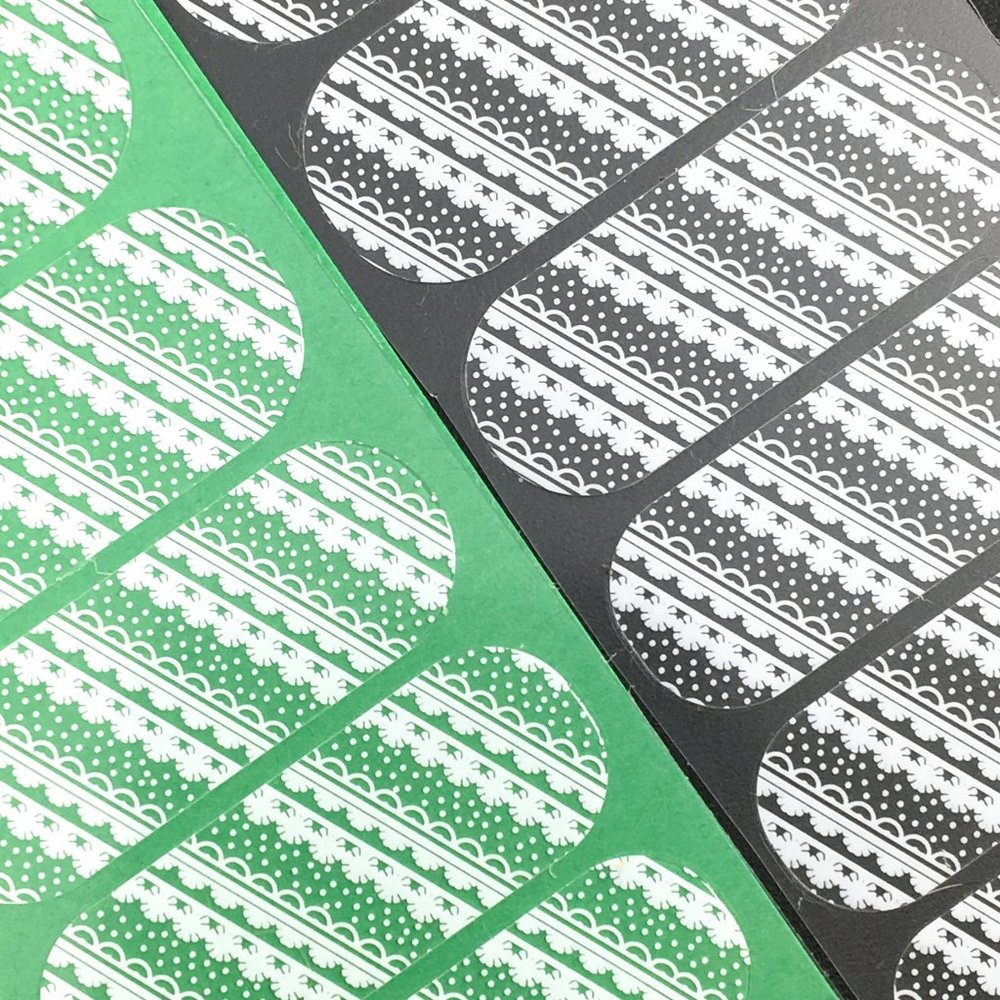 Jamberry Diagonal White Lace Nail Wraps, SBE, Full